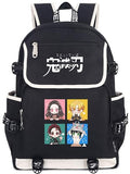 Roffatide Anime Demon Slayer Kamado Tanjirou Kamado Nezuko Laptop Backpack with USB Charging Port