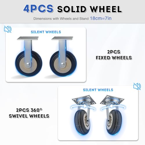 42 * 26IN Hotel Luggage Cart with Top Frame and Hook, 1300 LBS Load Capacity, Platform Truck with Front Frame and 7-inch Rubber Wheels, Ideal for Travel, Resorts, Conference