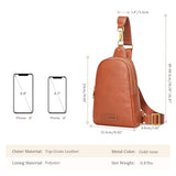 S-ZONE Leather Crossbody Bags for Women Sling Bag RFID Anti Theft Shoulder Purse Fanny Pack