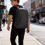 Mancro Business Travel Laptop Backpack, Anti Theft Slim Laptop Bag for Men and Women, Tech Computer Bag Fits 15.6 Inch Laptop and Notebook (Black)