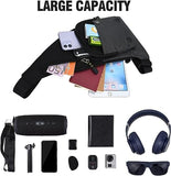 Peicees Small Sling Bag For Men Waterproof Crossbody Bag Man Purse Slim Chest Backpack Shoulder Bag For Travel Hiking