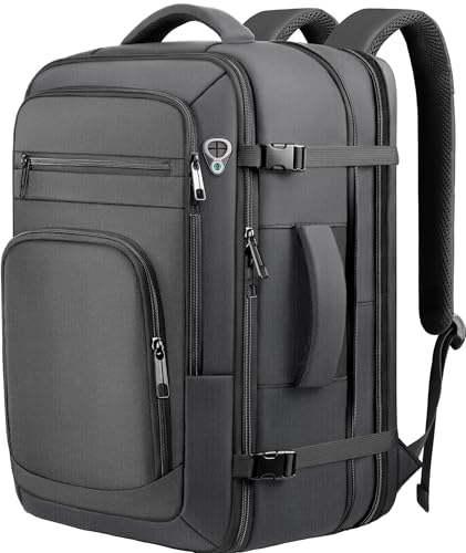 Mochila de viaje espaciosa, mochila de mano expandible de 40L-50L para portátil de 17.3", mochila de viaje de negocios aprobada por la TSA con múltiples bolsillos organizadores para el trabajo, viajes de una noche, universidad y desplazamientos diarios