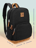 Ocean Pacific La Playa Canvas Backpack for Travel, Sports, Beach, Work, Casual Daypack for Men Women Fits 15.6 Inch Laptop (Black)