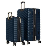 Kenneth Cole REACTION Madison Square Lightweight Hardside Chevron Expandable Spinner Luggage, Navy, 2-Piece Set (20" & 28")