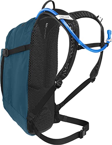 CamelBak M.U.L.E. 12 Mountain Bike Hydration Pack with 100oz Crux Reservoir, All Day Cooling and Smart Storage for Trail Riding, Moroccan Blue/Black