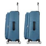 Samsonite Soft-Sided 25-Inch Lightweight Medium Checked Expandable Element Suitcase: Durable, 360° Spinner Wheels, Adjustable Telescopic Handle, 2 Front & 1 Side Pocket- Captains Blue