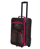 Rockland Jungle Softside Upright Luggage Set, Pink Leopard, 4-Piece Set (14/29/24/28)