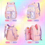 KBGPW Girls Backpack Set with Lunch Box & Pencil Case for Elementary School