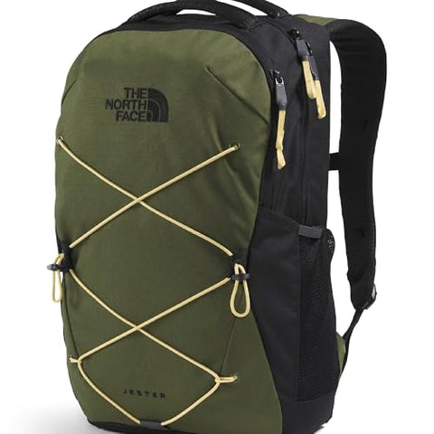 The North Face Jester Everyday Laptop Backpack - Commuter Daypack, Water Repellent, Laptop Sleeve, Woodland Green/TNF Black/Honeyed Sand, One Size