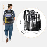 PAMANO Clear Backpack Transparent Heavy Duty School PVC Bookbag See Through Bag Boys and Girls for College Work Travel Security