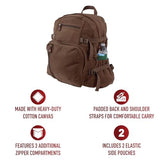 Rothco Jumbo Vintage Canvas Backpack - Rugged Practical Spacious Outdoor Rucksack – 28L Capacity, Earth Brown