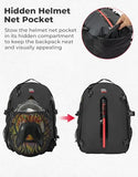 KEMIMOTO Motorcycle Helmet Backpack, 20L Storage Bag with Expandable Hidden Net for Full Face Helmet, Riding & Daily Commute Gift for Men