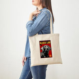 CafePress Obey The BLACK LAB! Tote Bag Natural Canvas Tote Bag, Reusable Shopping Bag