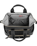 Skip Hop Diaper Bag Backpack: Mainframe Large Capacity Wide Open Structure with Changing Pad & Stroller Attachement, Black with Gold Trim