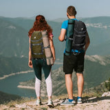 Outplea 30L Skateboard Backpack for Men Women, Waterproof Hiking Backpack with Chest Strap for Camping Hunting, Lightweight Casual Travel Daypack for Skateboard Sport Outdoor, Green