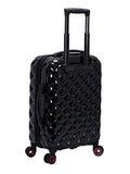 Rockland Quilt Hardside Spinner Wheel Luggage Set, Black, 3-Piece Set (20/24/28)