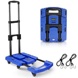 Voipvvii Folding Hand Truck 500lbs, Portable Heavy Duty Dolly Cart, 6 Wheels Collapsible Luggage Cart with 2 Elastic Ropes - Compact Trolley Cart for Easy Moving - Ideal Hand Cart for Travel and More
