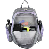 Eastsport Extra Large Backpack Expandable Oversized For Travel Hiking Work Camping Sports Outdoors With Drawstring Bag 18x13.5x9.5 Mochila De Viaje Lilac Stripes