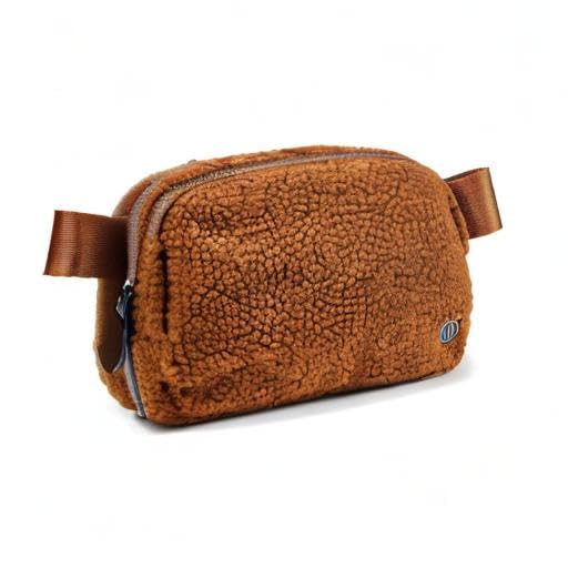 Pander Fanny pack Everywhere Fleece Belt Bag for Women and Men with Adjustable strap Belt, 1L. (Saddle Brown)