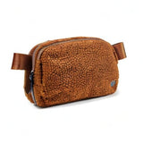 Pander Fanny pack Everywhere Fleece Belt Bag for Women and Men with Adjustable strap Belt, 1L. (Saddle Brown)