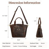 S-ZONE Genuine Leather Satchel Bags for Women Crossbody Tote Top-Handle Handbags Shoulder Purse Medium