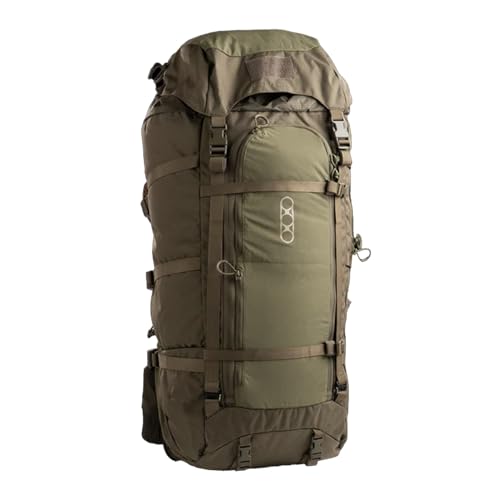 Eberlestock Brooks 7000 Pack – EMOD Attachment Bag for Extended Backcountry Hunts – 7000 Cubic Inches Storage – Expedition-Class Roll-Top Backpack with Lid – Compatible with Modframe – Military Green