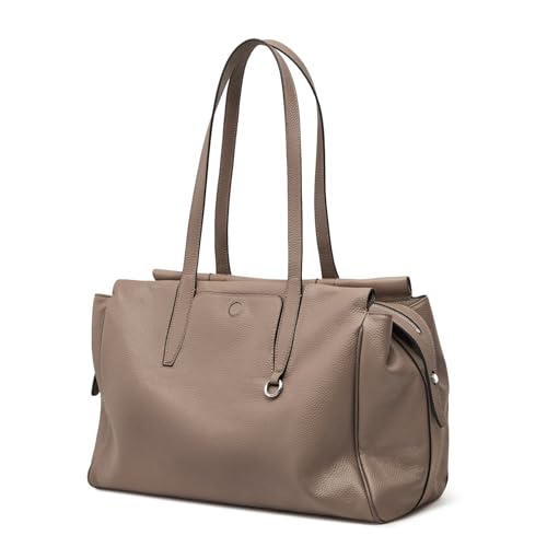 S-ZONE Leather Tote Bag for Women Large Shoulder Bags Crossbody Handbag Work Purse Travel Trip