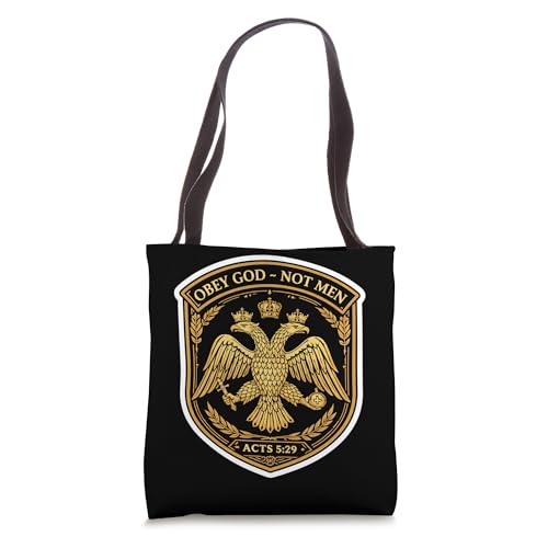 Obey God Not Men Acts 5:29 Christian Orthodox Do Not Comply Tote Bag | Backpacks4Less