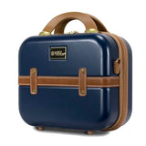 World Traveler Gatsby Vintage Style 2-Piece Hardside Carry-On Retro Train Case Spinner Luggage Set - Navy