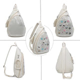 CHERRY SAUCE Oxford Ita Bag Kawaii Pin Display Chest Pack Single Shoulder Bag Sport Backpack Hiking Daypack