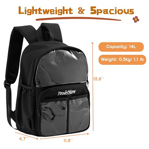 Fandomara Ita Bag Pin Display Backpack with Insert, Cute Ita Backpack for Anime Cosplay, Black