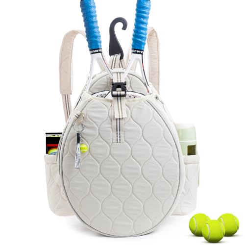 VIGEGARI Quilted Tennis Bag for Women – Tennis Backpack & Crossbody Sling | Holds 2 Rackets or 3 Pickleball Paddles | Lightweight Badminton Racket Bag, Tennis Tote & Sports Backpack