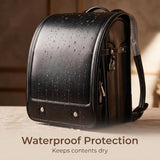 LMRENCE Ransel Randoseru Backpack Japanese School Bag for Girls and Boys Classic Backpack Waterproof PU leather