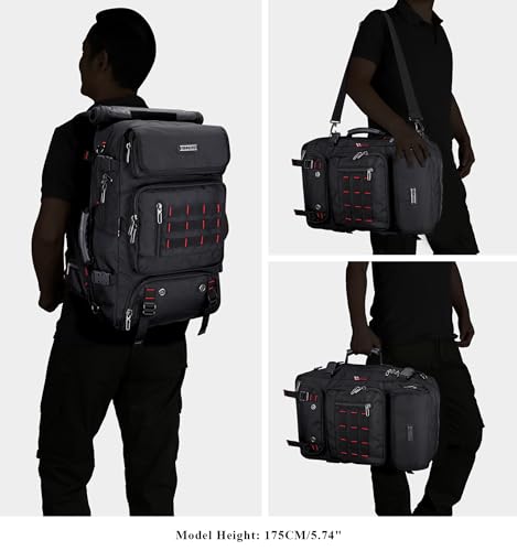 WITZMAN Carry on Travel Backpack for Men Airline Approved Convertible Nylon Duffle Backpack and Crossbody Bags Lightweight Casual Messenger Bag