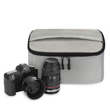 S-ZONE Padded Foldable Bag for DSLR SLR Camera TLR Sony Canon Nikon or Flash, grey, M, Foldable, padded, lightweight