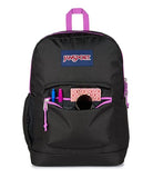 JanSport Cross Town Plus Backpack - Large Main Compartment, Side Water Bottle Pocket, 15-Inch Padded Laptop Sleeve - Color Blocked - Black