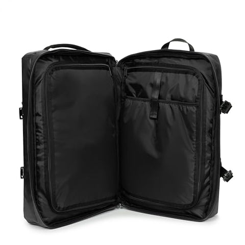EASTPAK Travelpack – 42L Cabin-Size Duffel Backpack with Dual Compartments, 17" Laptop Sleeve, Vegan Design & Adjustable Straps, Tarp Black