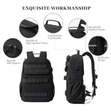 Skateboard Backpack, Large Skateboard Bag for Men and Women Laptop Bag with USB Port, for Skateboarding, College, Travel (Black)