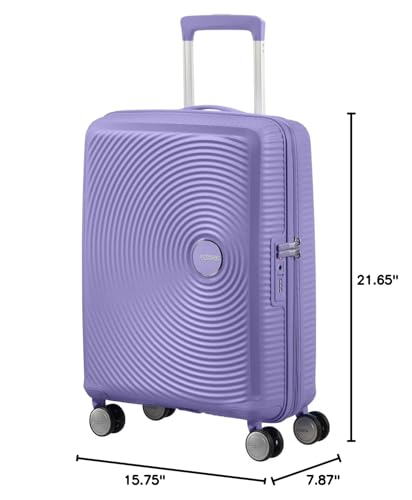 American Tourister Soundbox Spinner S Expandable Hand Luggage, Purple (Lavender), 55 x 40 x 20 cm, Soundbox