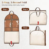 MISSLO 60" Dress Bags for Gowns Long with 4 Large Pockets Garment Bags for Travel for Women Heavy Duty Wedding Dress Bag for Hanging Clothes Garment Covers, Beige