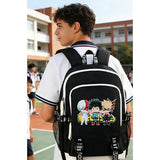 Roffatide Anime Backpack Printed College School Bag Laptop Backpack with USB Charging Port & Headphone Port