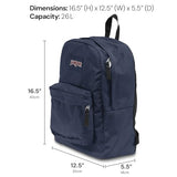 JanSport SuperBreak One Backpack Navy - Durable, Lightweight Bag with 1 Main Compartment, Front Utility Pocket with Built-in Organizer - Premium Backpack
