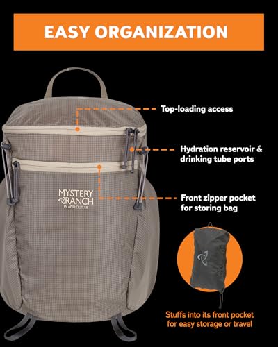 Mystery Ranch In & Out Packable Backpack – Lightweight, Weatherproof & Foldable for Easy Travel – Black, 18L