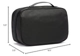 TUMI Alpha Split Travel Kit - Compact Toiletry Bag for Men & Women - Features Removable Leather Handle & 3 Zip Pockets - Black