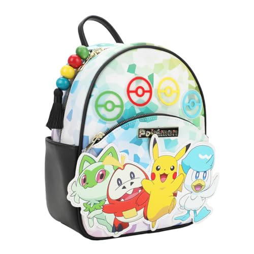 Bioworld Pokemon Sprigatito Fuecoco Pikachu & Quaxly 11.5 Tie-Dye Mini Backpack