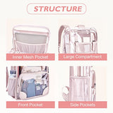 mommore Clear Backpack for School 17" Heavy Duty Transparent Bookbag