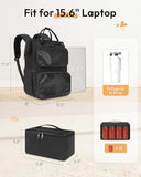 Ita Backpack with Lunch Compartment, Ita Bag Pin Display Lunchbox Back Pack with Insert, 15.6 Inch Laptop College Backpack for School, Travel Bookbag with Lunch Box for Commute Cosplay Concert, Black