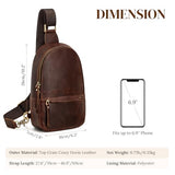 S-ZONE Leather Sling Bags for Women Men, Fanny Packs, Small Crossbody Purse Chest Bag with RFID Blocking