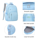 KBTYE Cute School Backpack for Women Men Casual Travel Laptop Backpack Aesthetic Lightweight College Bookbags for Kids(Blue)