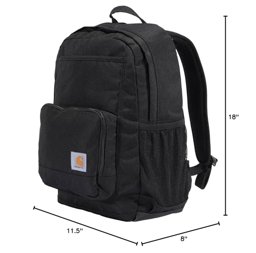 Carhartt 23L Single-Compartment Backpack, Durable Pack with Laptop Sleeve and Duravax Abrasion Resistant Base, Black